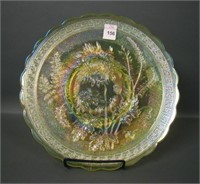 Imperial ALIG Vaseline Chrysanthemum Plate