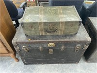 2 antique trunks