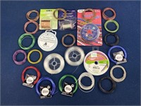 Assorted crafting supplies including wire