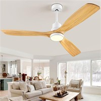 $130  Ceiling Fans with Lights - 52 inch 3 Wood Bl