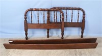 Walnut Spool Day Bed w/ Rails