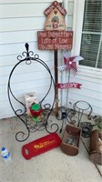 Hummingbird feeder , outdoor signs, glass metal