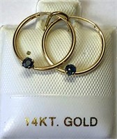 14kt GOLD SAPPHIRE (0.15ct) EARRINGS