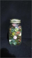 QUART BALL JAR OF SHOOTER MARBLES