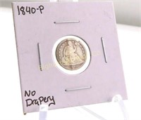 1840-P Half Dime No Drapery