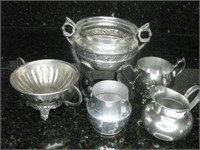 Assorted Silver Plate Creamers & Bowls