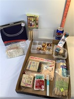 Vintage Handbag, Chopsticks, Linens, Beads & Misc