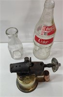 Vintage Crystal Dairy, Coke Bottle & Blow Torch