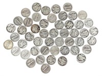 50 $5.00 Face Silver Mercury Dimes