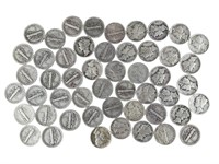 50 $5.00 Face Silver Mercury Dimes