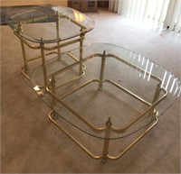 Hollywood Regency end and coffee table