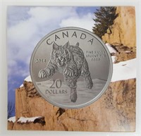 2014 Royal Canadian Mint $20 FINE SILVER Coin