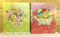 Kimberley Hodges Painted Canvas, Lot of 2