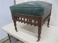 ANTIQUE LEATHER FOOTSTOOL