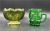 Indiana Pineapple Bowl & Retro Green Creamer