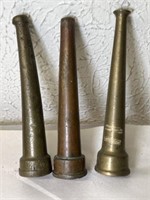 ANTIQUE 6 INCH BRASS FIRE NOZZLES