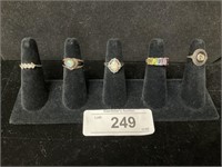 5 Sterling Silver Rings.