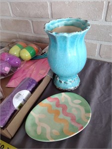 Ceramic Easter Vase Tray Pink Balloon's Easter Egg