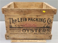 The Leib Packing Co Oysters Crate Baltimore MD