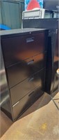 Four-door black filing cabinet