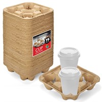 4 Cup Disposable Coffee Tray (75 Count) - Biodegra