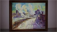 Wm. McVeigh 59 Oil Painting Industrial Streetscape