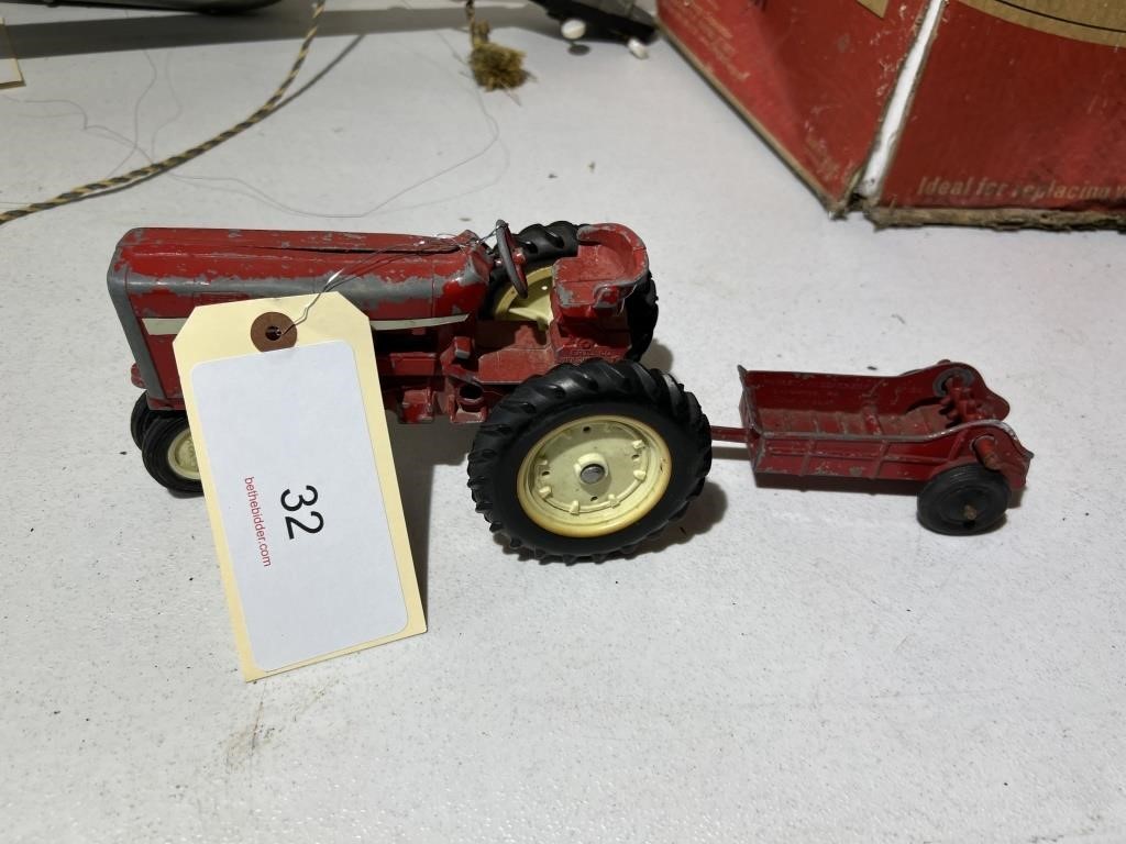 HUBLEY DIE CAST TRACTOR AND MANURE SPREADER