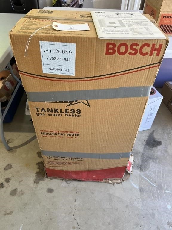 BOSCH TANKLESS ON DEMAND NATURAL GAS WATER H