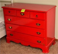 Red antique dresser 41" w x 35" t x 19" d