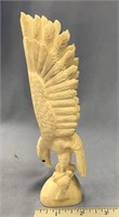 8" beautifully carved fossilized ivory eagle with