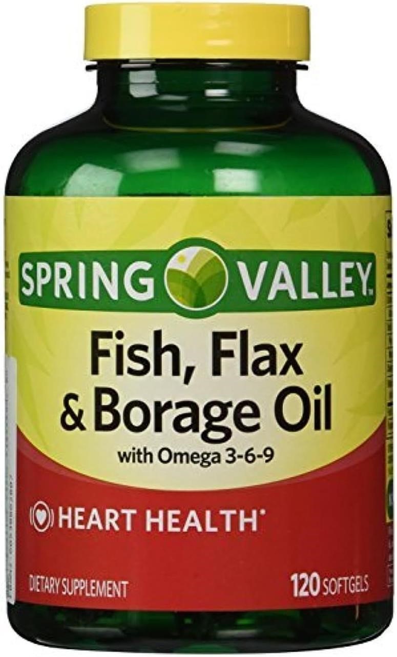 Spring Valley Fish  Flax & Borage Oil  120ct
