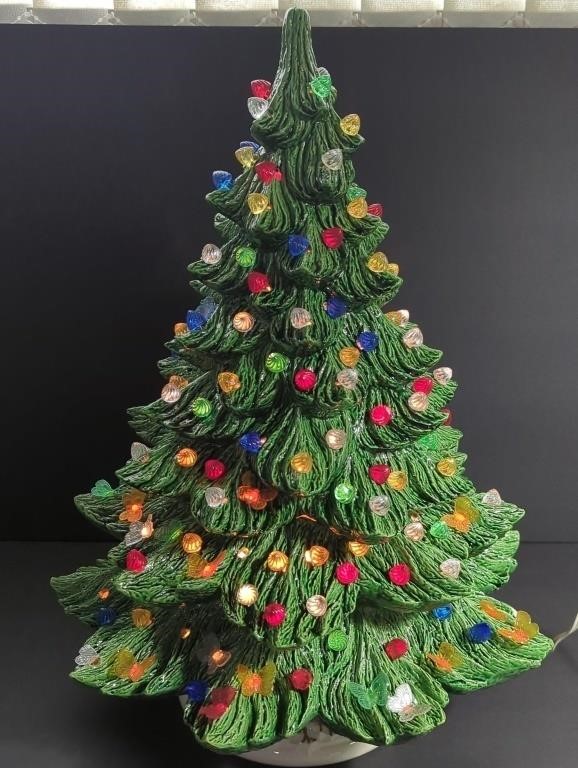 Massive 21" Ceramic Christmas Tree with Bulbs