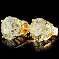 14K Gold Diamond Studs: 4.42ctw