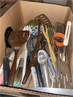 2 boxes kitchen utensils, miscellaneous items,
