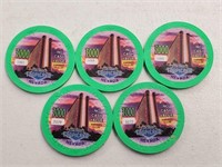 5 Tropicana Las Vegas Baccarat Chips