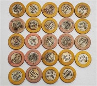 24 Vintage Delta Club Casino Chips