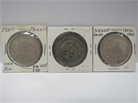 1918, 1920 Mexico 1 Peso silver