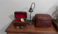 Vintage Wood Box, Bell & More