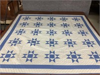 Blue and White Ohio Star Quilt