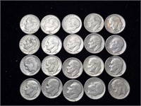 Various Dates Roosevelt Silver Dimes (20)1954-1964