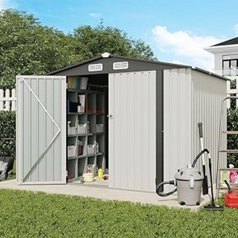 Goohome 8 X 6 Ft Outdoor Storage Shed, Metal