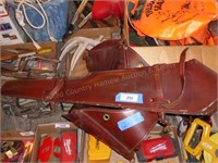 Leather scabbard & saddle bags