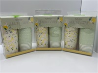 50 Baking Cups Lemon & Mint Striped