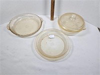 2 Pyrex & 1 Everbake Glass Baking Dishes