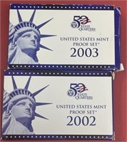 (2) 10 Coin Proof Sets: 2003-S, 2002-S