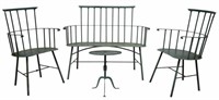 (4) WALLIN FORGE COMB-BACK WINDSOR STYLE PATIO SET