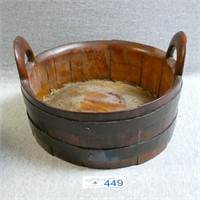 Early Wooden Shallow Bucket / Handled