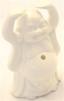 White Benihana Buddha ceramic string holder