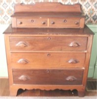 Victorian 2 Over 3 Carved Pull Chest