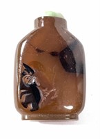 Snuff bottle, 1.5" x 2.5", design in corner